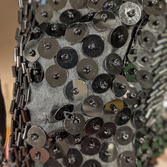 Vintage SKC Black Multicolor Sequin BlazerJacket Sz XL - Picture 8 of 15